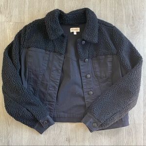 Shyanne Black Denim and Sherpa Jacket